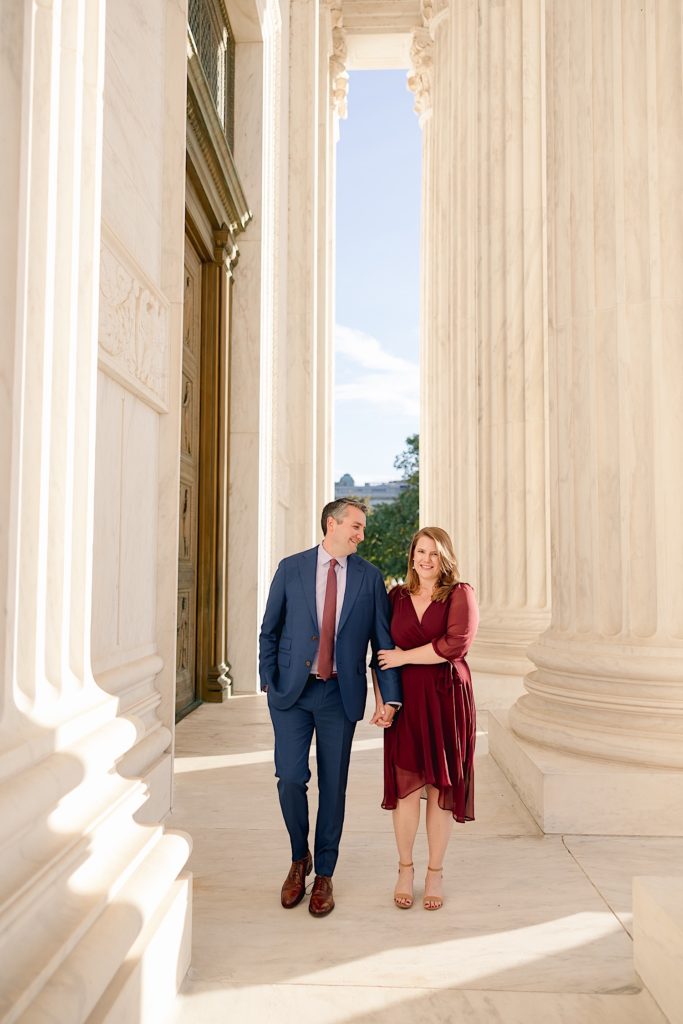 couple walking at the supreme court