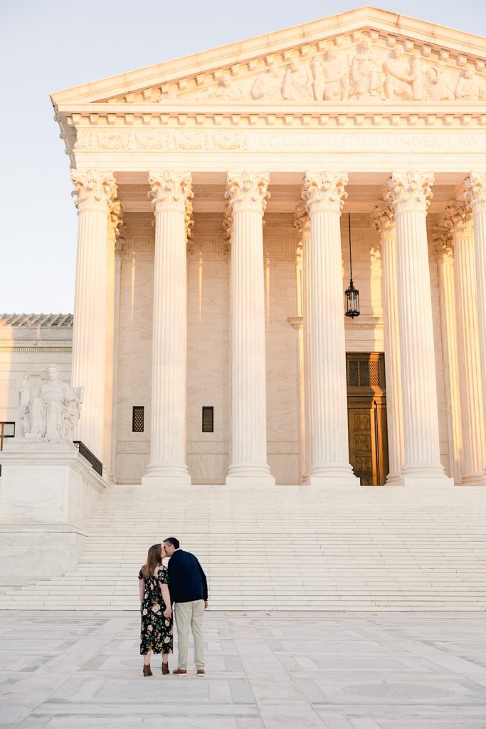 couple kissing at supreme court