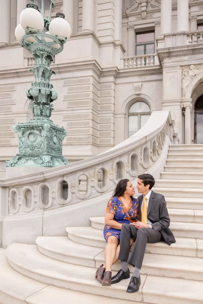 Library of Congress steps engagement photos