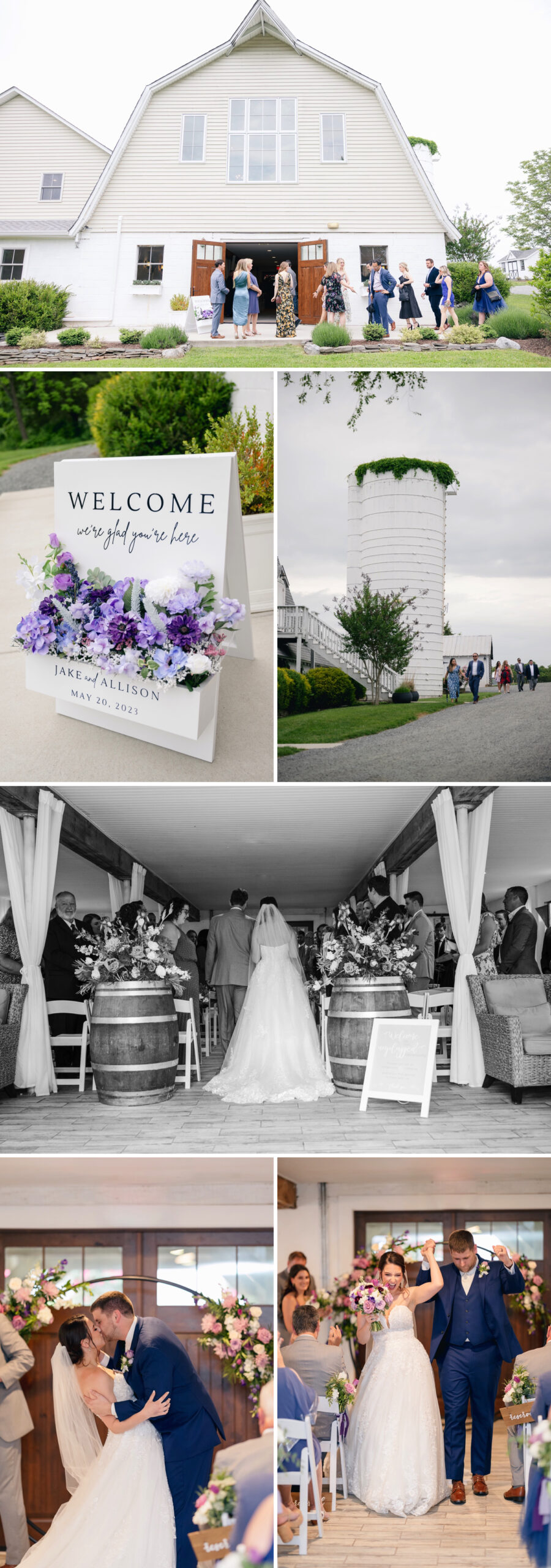 Indoor wedding ceremony at 48 Fields in Leesburg, Virginia